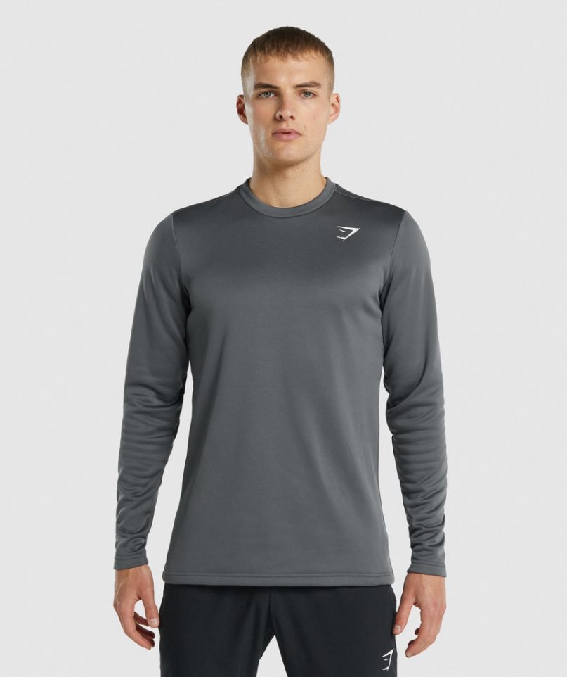 Men\'s Gymshark Arrival Crew Sweatshirts Dark Grey | CA 38ND05